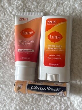 Lume Whole Body Deodorant - Clean Tangerine (Invisible Cream & Smooth Solid)